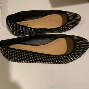 Torrid Black Studded Faux Suede Flats
